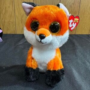 TY Beanie baby - Orange and black‎ Fox Beanie Boo